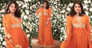 Sanam Jung Looks Stunning In Orange-Colored Pishwas
