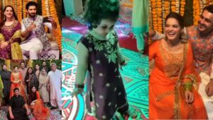 Grand Entry of Aiman Khan with Baby Amal at Minal Khan’s Dholki Ceremony