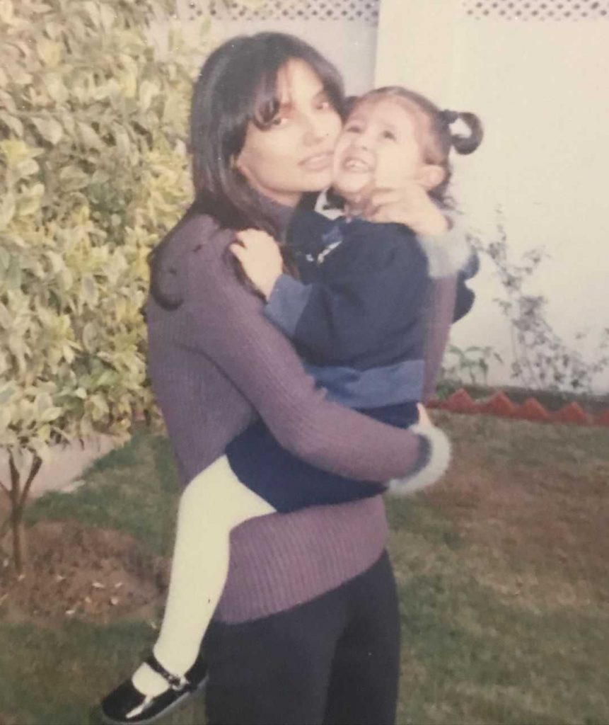 A childhood picture of the actress with her mom