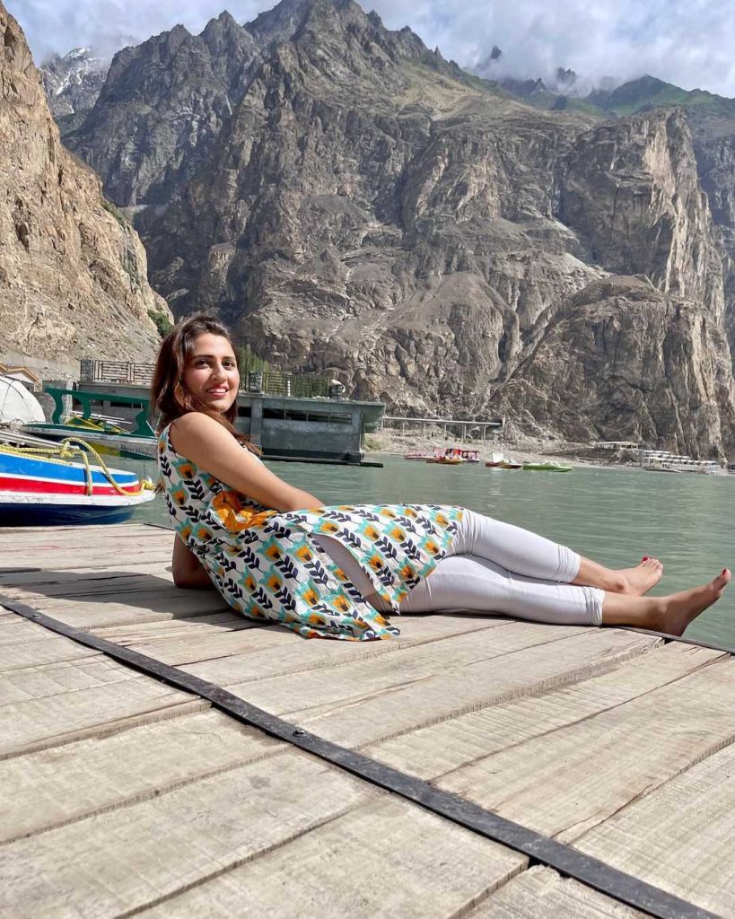 A photo of the actress enjoying her vacation in Pakistan's northern regions
