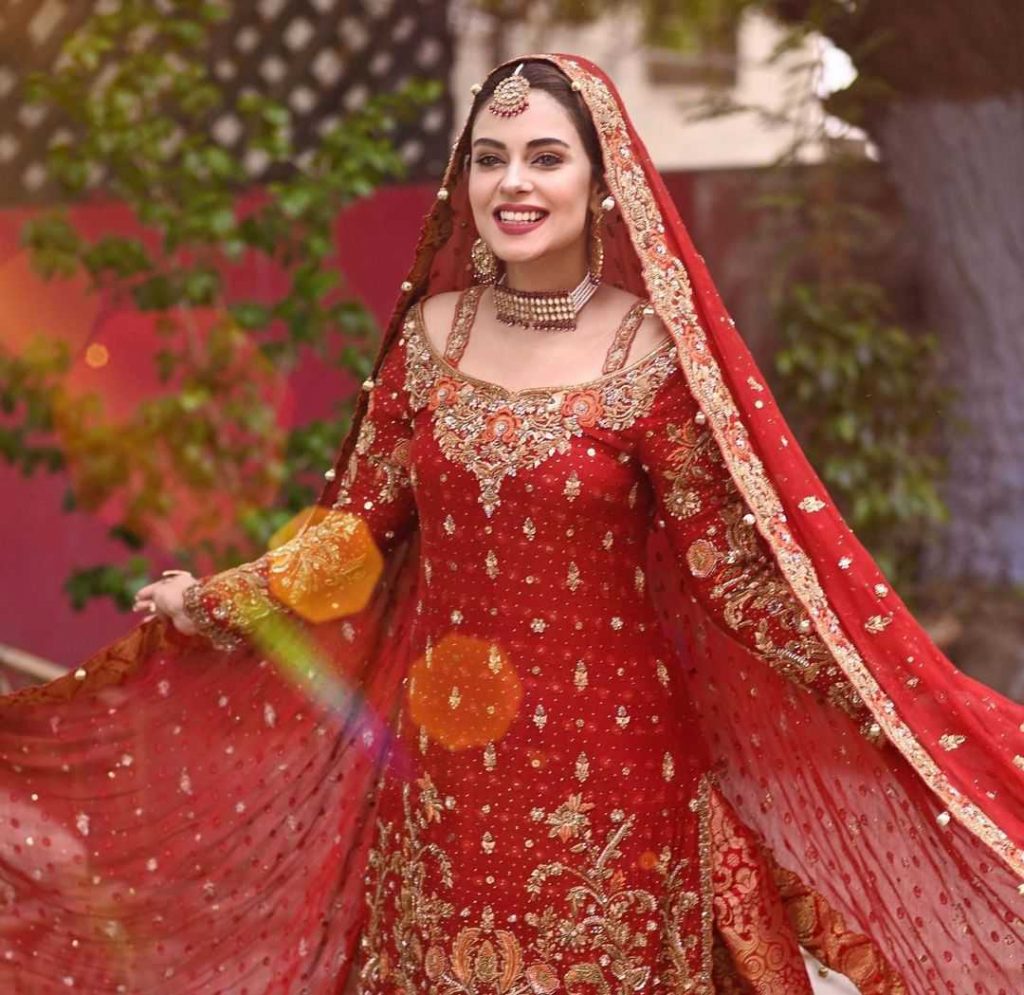 The actress poses for a bridal photoshoot