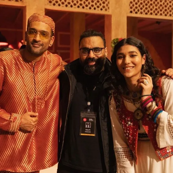 Shae Gill with her co-singer Ali Sethi on the set of Coke Studio song Pasoori.