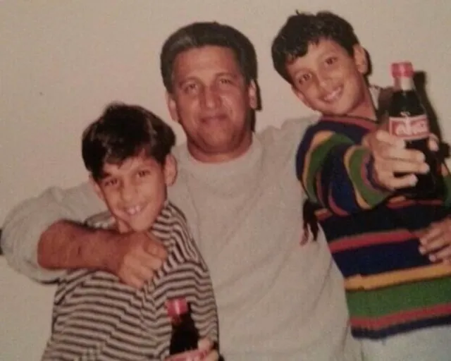 A rare photograph of Shan Masood as a child with his brother and father when he was five years old. It was taken when he lived in Kuwait.