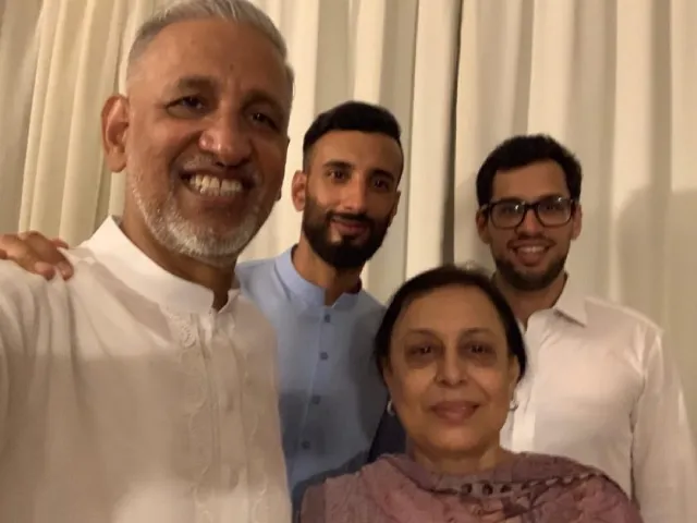 A recent click of Shan Masood with his father, mother, and brother from a family event.