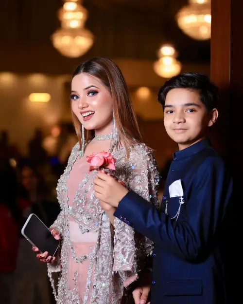 Rabeeca Khan with her brother