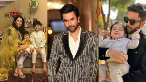 Junaid Khan Family Pictures with His Wife Amna Aslam & Sons