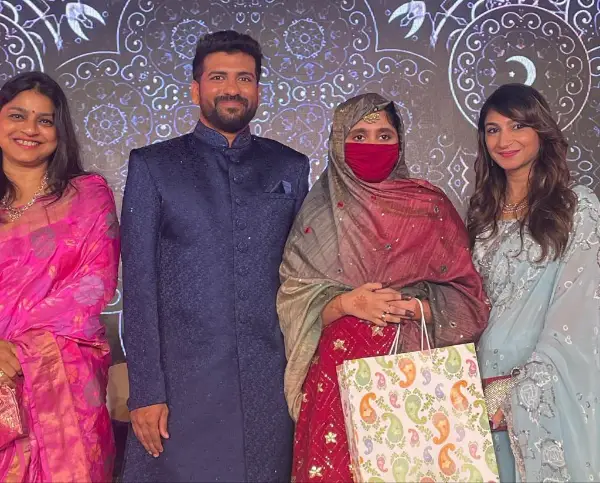 Khtija Rahman with her husband and in-laws