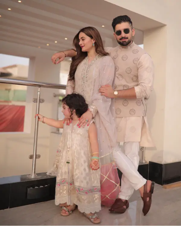 Aiman Khan, Baby Amal, and Muneeb Butt Celebrating Eid-Ul-Fitr 2022