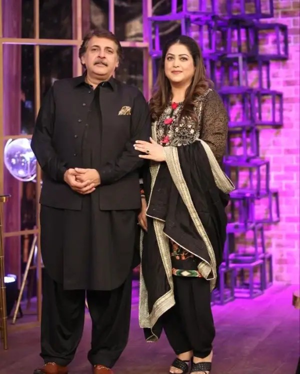 Kaiser Khan Nizamani with his wife Fazila Qazi