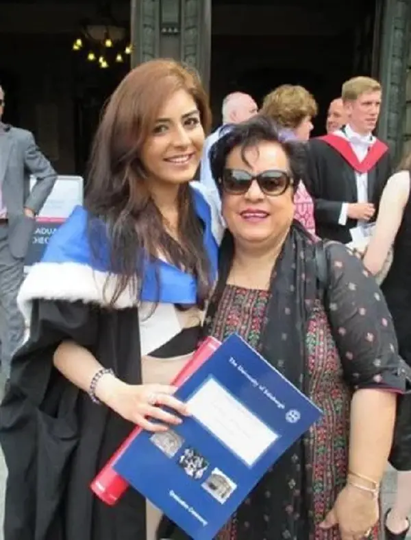 Imaan Mazari with her mother Shireen Mazari