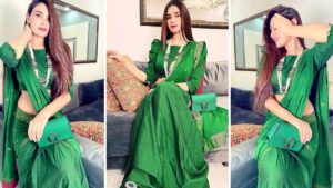 Kiran Haq In Green Saree