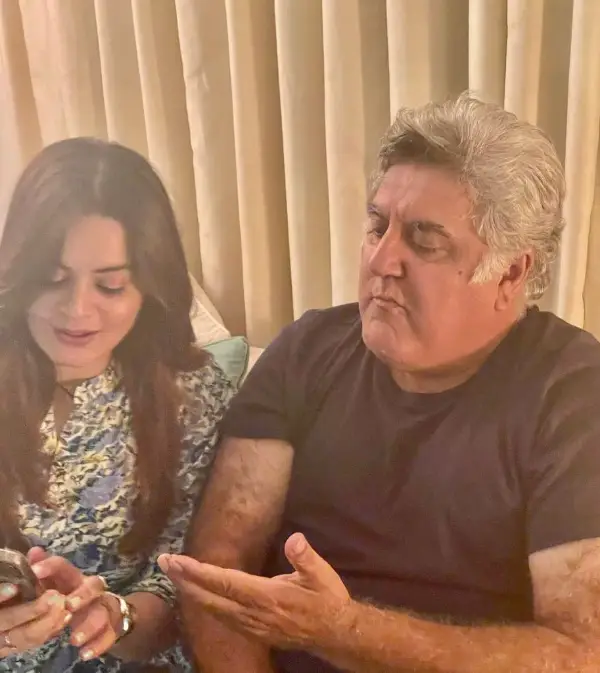 Minal Khan With her father In-law