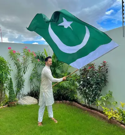 Actor Danish Taimoor: Pakistani Celebrities 75th Independence Day