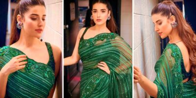 Hareem Farooq is a Desi Diva as She Oozes Glam in Green Saree