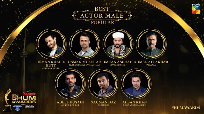 Hum Awards Nominations for Best Actor Male Popular