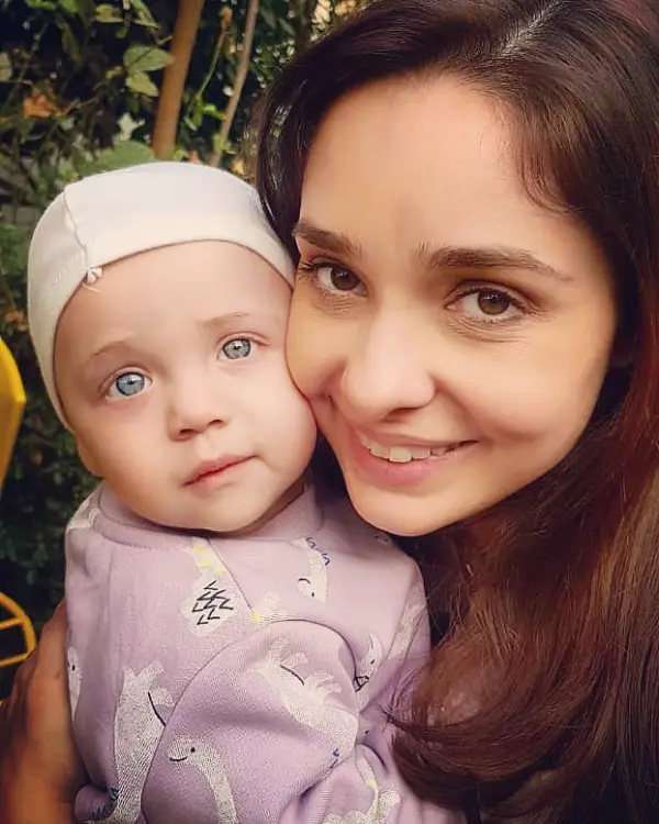 Juggan Kazim and her bule-eyed daughter Noor Bano