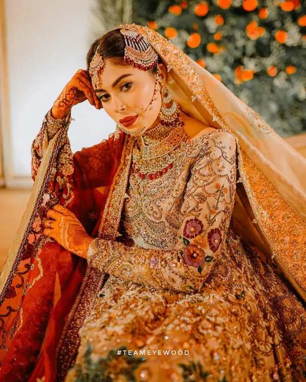 The wife of Azlan Shah wearing a gorgeous wedding gown