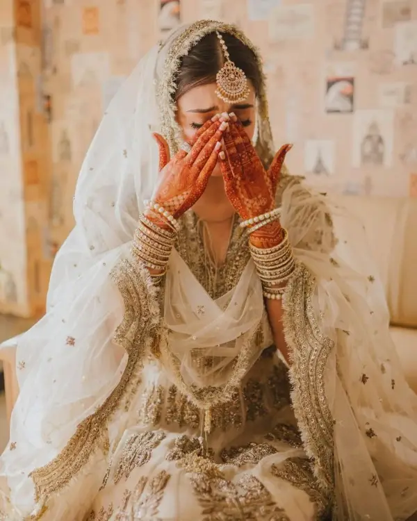 At the nikkah, the bride was photographed crying during the ceremony