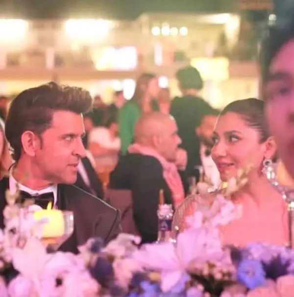 Another image illustration showing Mahira Khan having dinner with Bollywood actor Hrithik Roshan