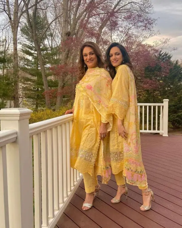 The model Meera Ansari with her mother actress Bushra Ansari