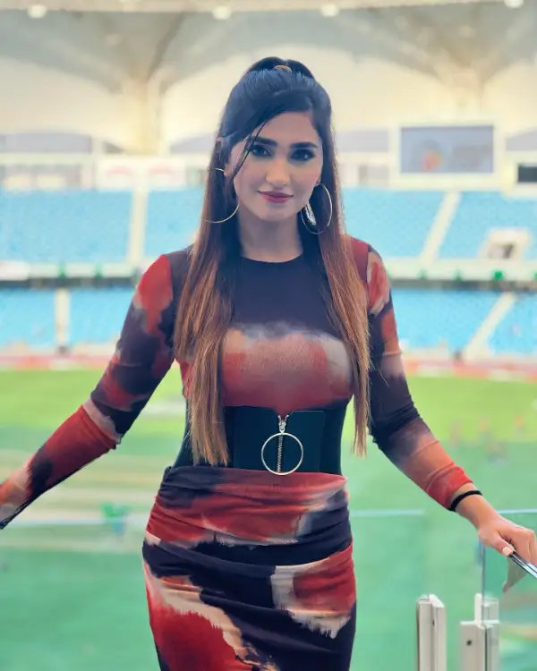 Sumiya Arzoo poses for a picture at the stadium during the matach