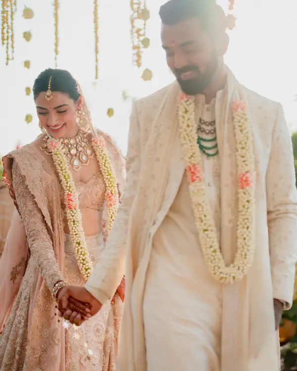 The actress with her husband KL Rahul