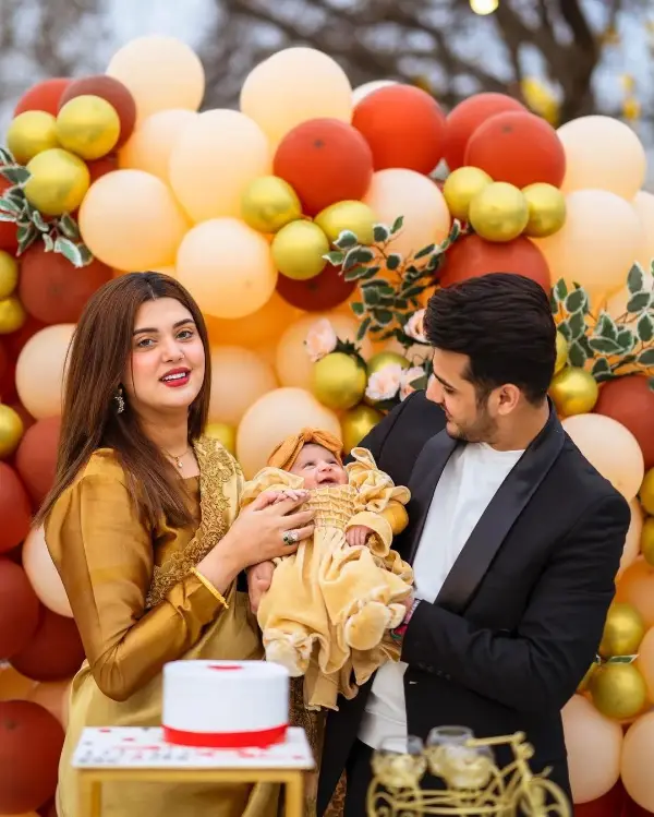 Kanwal Aftab and Zulqarnain Celebrate Their First Wedding Anniversary with Daughter