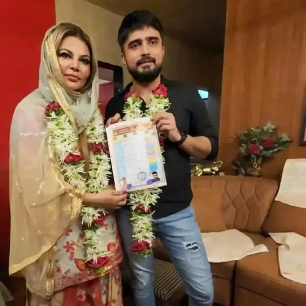 A picture of the actress showing off her Nikkah papers