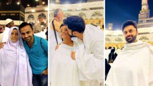Waseem Badami Umrah Pictures with His Mother and Son