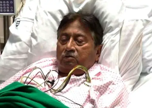 An image of late Pervez Musharraf taken in Dubai Hospital