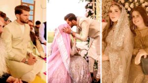Shaheen Shah Afridi & Ansha Afridi Sweet Wedding Pictures