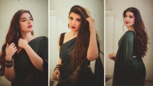Hareem Farooq Stuns in a Traditional Avatar with an Exquisite Saree Look