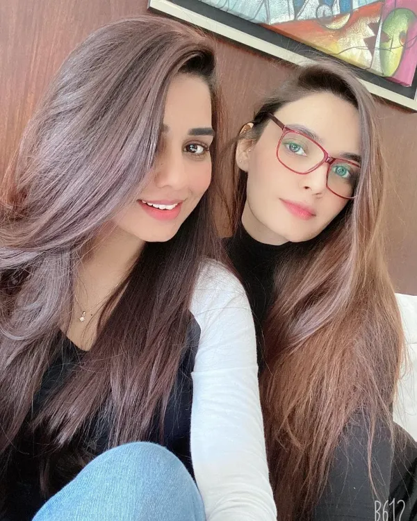 Kiran Haq with her sister.
