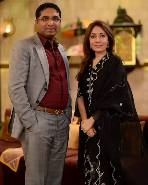 Sharmila Faruqui with her husband