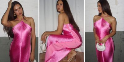 Sonam Bajwa Dazzles in Hot Pink Figure-Hugging Gown