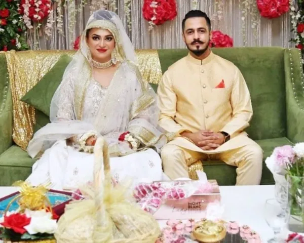 She is with her husband Salman Saqib Shaikh.